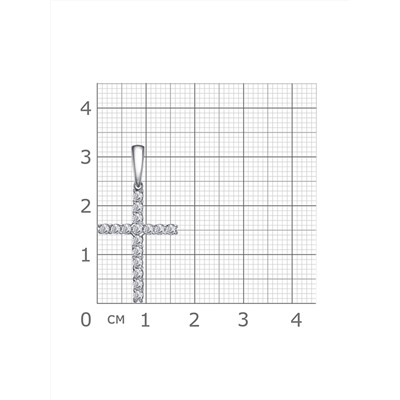 Подвеска с фианитом родированная серебро 925*