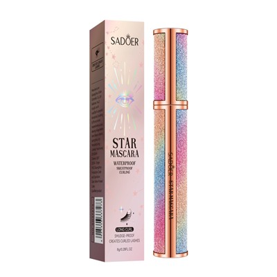 Тушь для ресниц водостойкая удлинняющая и подкручивающая SADOER Star Mascara Waterproof Sweatproof Curling, 8гр