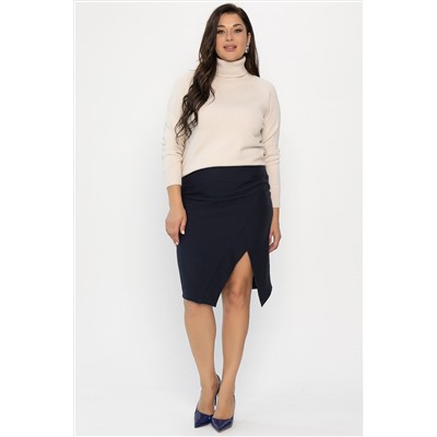 Юбка с разрезом Грейс (темно-синяя) Ю14269-30М