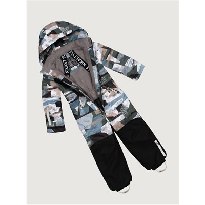 Комбинезон утеплённый для мальчика NIKASTYLE 8м1125 Хаки черный Nikastyle