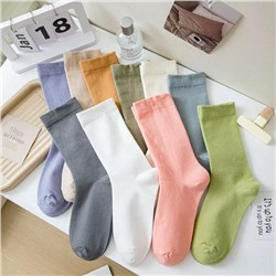 Cotton summer colored thin autumn knee socks for pregnant, mid-length
