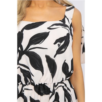 Платье Улыбка (бежево-черное) П12904-19М