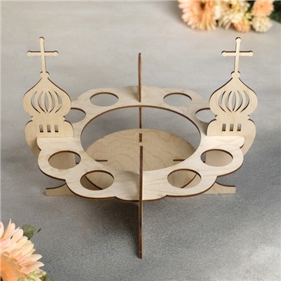 Подставка деревянная для пасхального кулича и яиц Доляна, 26×26×21 см