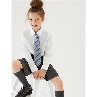 3pk Girls' Plus Fit Easy Iron School Shirts (4-18 Yrs)