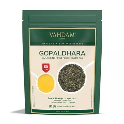 Черный чай Дарджилинг Гопалдхара (100 г), Gopaldhara Darjeeling Black Tea, произв. VAHDAM