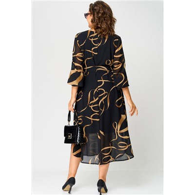 Платье EVA GRANT 7281 черно-бежевый