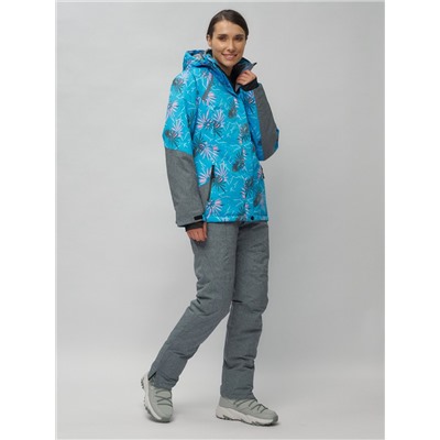 Горнолыжный костюм женский синего цвета 02216S