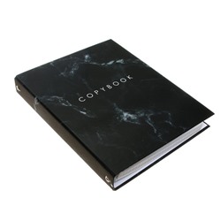 Тетрадь на кольцах A5 120 листов в клетку Calligrata «Мрамор чёрный» обложка 7БЦ, без вырубки под кольца, блок офсет