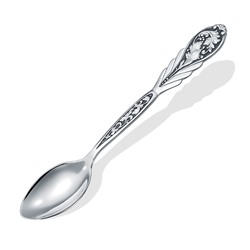 Ложка из серебра штампованая частично черненая