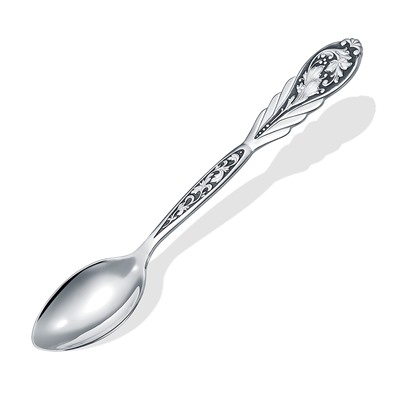 Ложка из серебра штампованая частично черненая