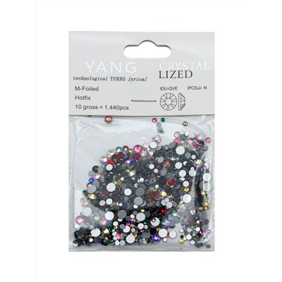 Nail Art Стразы для декора ногтей, микс (6#,8#,10#,12#,16#,20#), разноцветный, 1440 шт./уп.