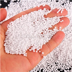 Заготовка для декорирования "Снег" из пенополистирола, d=2 мм, 10 грамм, цвет белый, в пластиковом пакете с подвесом