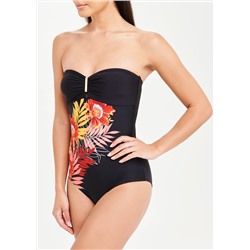 Soon Floral Palm Bandeau Swimsuit