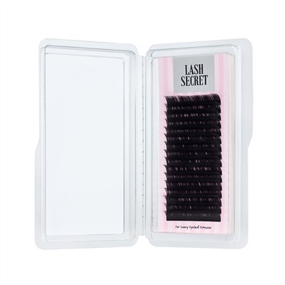Lash Secret Ресницы для наращивания, одна длина, 16 линий, C, 0.10 мм, чёрный