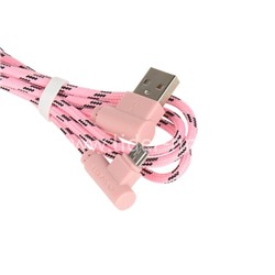 USB кабель micro USB 1.0м AWEI CL-90 L-коннектор/текстильный (розовый)