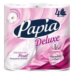 Туалетная бумага четырёхслойная Delux Paradiso Dei Fiori, Papia 4 рулона