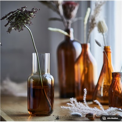 HÖSTAGILLE Vase, braun, 21 cm