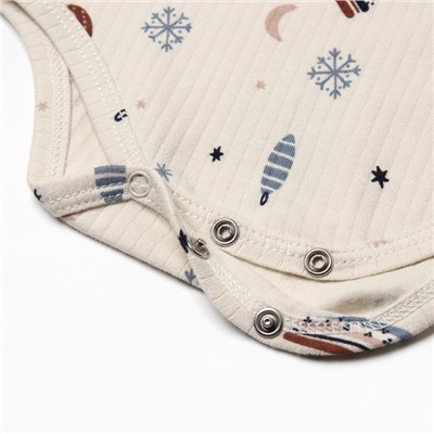 Боди детское с воланами «Крошка Я. Новогодние игрушки», рост 62-68 см