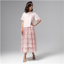 Платье комбинированное с кружевом, Доведу до мечты (soft pink)