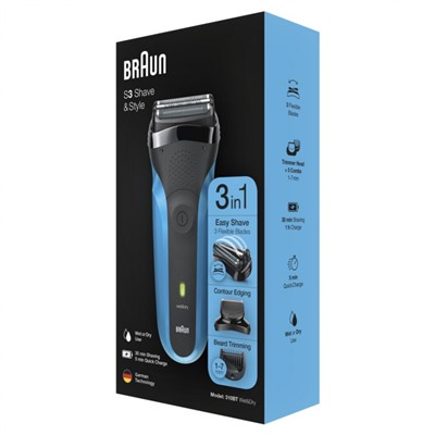 Braun Trimmer furs Gesicht quot;Series 3 310BTquot; in Schwarz und Blau  Триммер для лица "Серия 3 310ВТ" в черном и синем