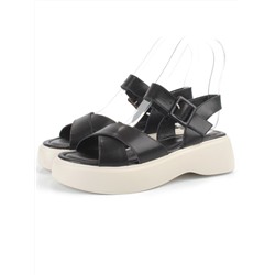 08-PEY256-2 BLACK Босоножки женские (натуральная кожа)