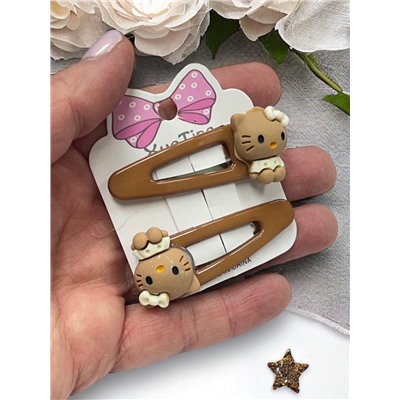 Заколка детская "клик-клак" Кити 10 шт (5пар) ТК 3