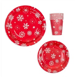 Набор бумажной посуды Снежинки "BOOMZEE" TRSL-02/Россия