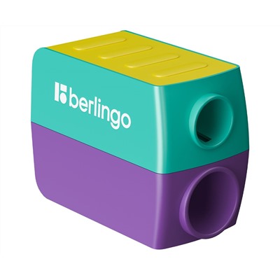 Точилка пластиковая Berlingo "ColorShift" 2 отверстия, контейнер, ассорти, туба
