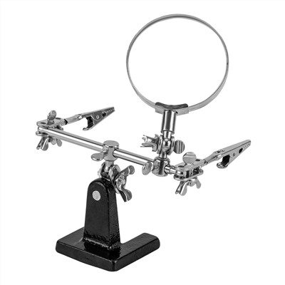 Зажим для пайки "Третья рука" с лупой Sparta