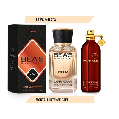 Beas U703 Montale Intense Cafe edp 50 ml, Парфюм унисекс Beas U703 создан по мотивам аромата Montale Intense Cafe