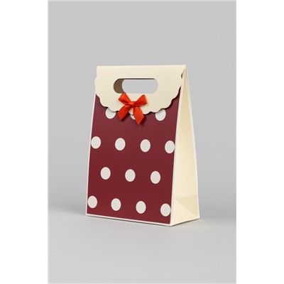 Пакет подарочный (XS) "Many dots", red (12x6x16)