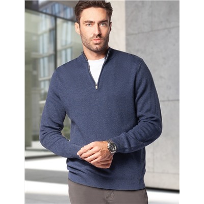 Джемпер двуслойной вязки из мягкой пряжи с хлопком