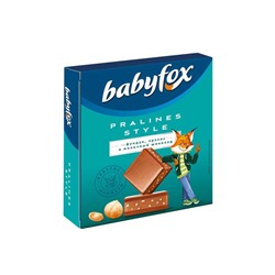 «BabyFox», шоколадные конфеты  Pralines Style фундук, арахис и молочный шоколад, 90 г