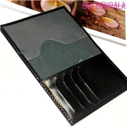 Обложка для паспорта с кармашками из кожи черная