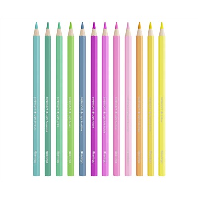 Карандаши цветные пастельные Berlingo "SuperSoft. Pastel", 12цв., заточен., европодвес