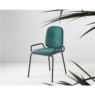 Стул Ror, 2 Frame, велюр, черный/зеленый