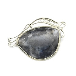 Брошь агат моховой 73*50мм.