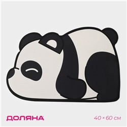 Коврик для дома Доляна «Панда», 40×60 см, чёрно-белый