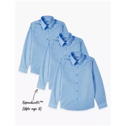 3pk Boys' Slim Fit Easy Iron School Shirts (2-16 Yrs)