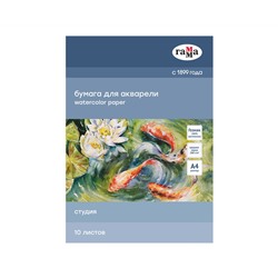 Папка для акварели, 10л., А4 Гамма "Студия", 200г/м2, среднее зерно