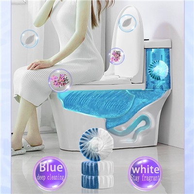 Таблетки очищающие для сливного бачка унитаза ЛАВАНДА, набор 4 шт. по 50 гр.