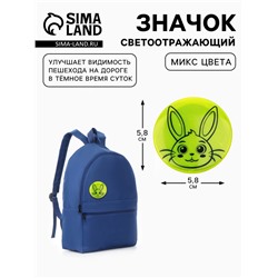 Светоотражающий значок «Зайка», d=5.8 см, МИКС