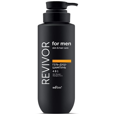 БЕЛИТА MEN REVIVOR Гель-Душ-Шампунь 4в1 400 мл