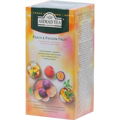 AHMAD TEA. Flavoured Collection. Peach & Passion Fruit карт.пачка, 25 пак.