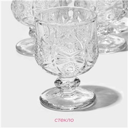 Рюмки Доляна «Ледяная звезда», 60 мл, 15×11×7 см, набор 6 шт., стекло, прозрачные