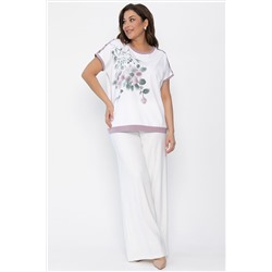 Блуза Далия (бело-сиреневая) Б13804-20М