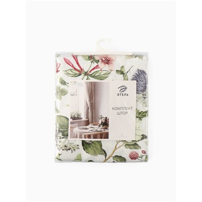 Комплект штор для кухни с подхватами Organic home, 150×180 см-2 шт., репс 210 г/м².100%хл