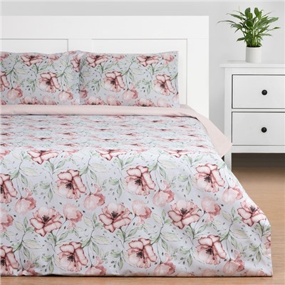 Постельное бельё Этель 2 сп Flowers 175х215см,200х220см,50х70см-2 шт, поплин,125 г/м2