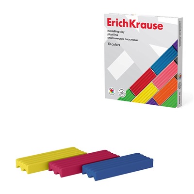 Пластилин 10 цветов, 160 г, ErichKrause Basic, в картонной упаковке