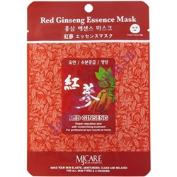 Маска тканевая с экстрактом красного женьшеня Red Ginseng Essence Mask, MIJIN 23 мл